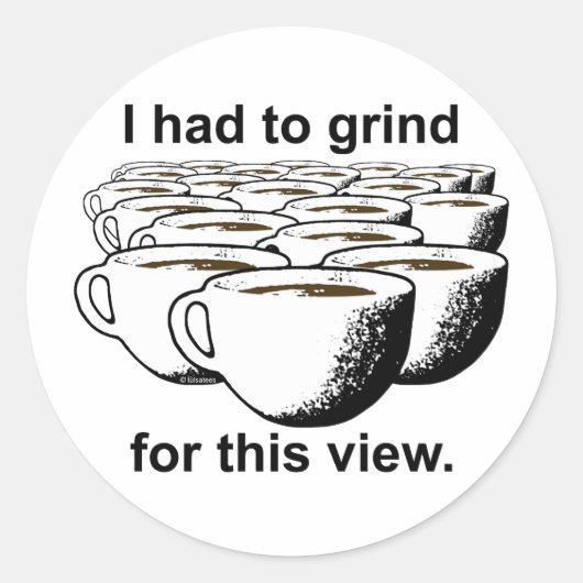 Sticker Rond Grind De Café Pour Cette Vue (Devant)