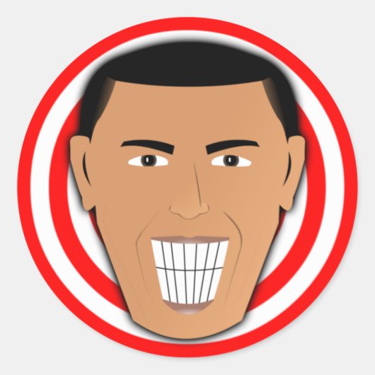 Sticker Rond GrinningObama (Devant)