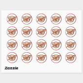 Sticker Rond Grippe porcine / Porc (Feuille)