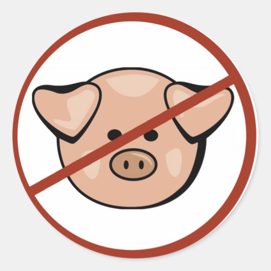 Sticker Rond Grippe porcine / Porc (Devant)