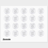 Sticker Rond Gris Agate Argent Parties scintillant mariée et Ma (Feuille)