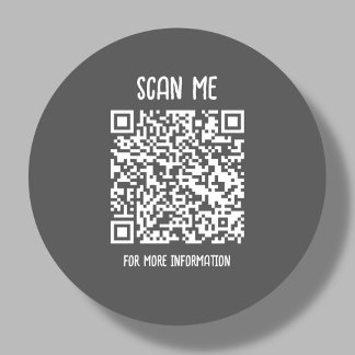 Sticker Rond Gris | Analyse de code QR professionnel
