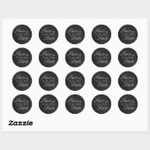 Sticker Rond Gris Attrayant Écriture Save the Date Calligraphie (Feuille)