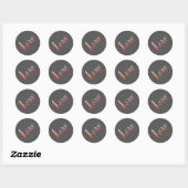 Sticker Rond Gris Attrayant Mariage d'Amour Parisien (Feuille)