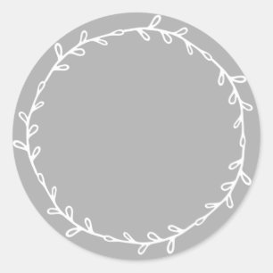 Sticker Rond Gris Béton Maison Rustique Écrivez
