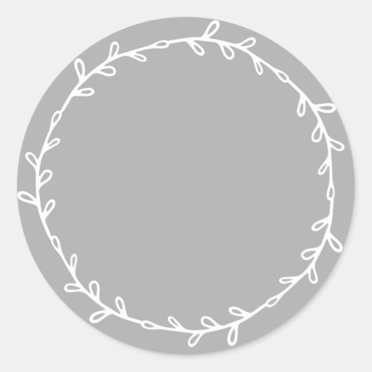 Sticker Rond Gris Béton Maison Rustique Écrivez (Devant)