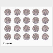 Sticker Rond Gris clair et rose Zebra (Feuille)