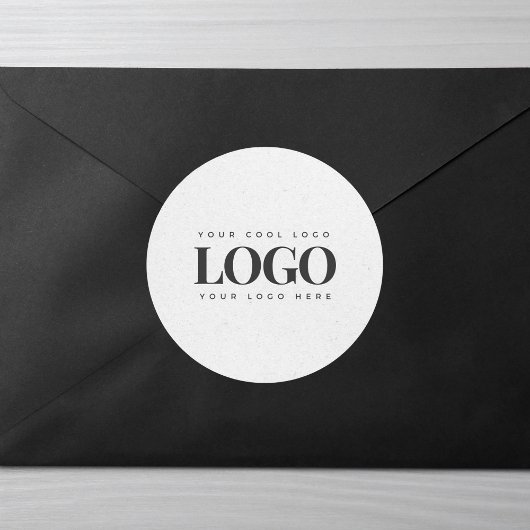 Sticker Rond Gris clair Kraft & Logo Rectangle Entreprise Perso