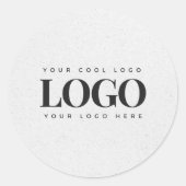 Sticker Rond Gris clair Kraft & Logo Rectangle Entreprise Perso (Devant)