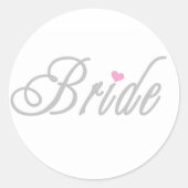 Sticker Rond Gris Classy Bride (Devant)