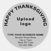 Sticker rond gris de Thanksgiving pour affaires (Devant)