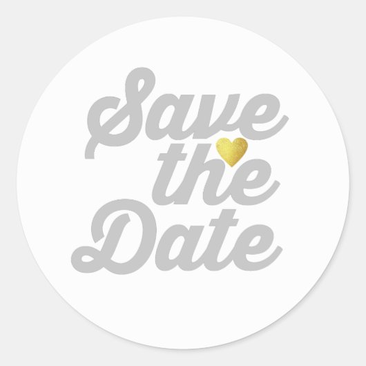 Sticker Rond gris ENREGISTRER le mariage DATE (Devant)