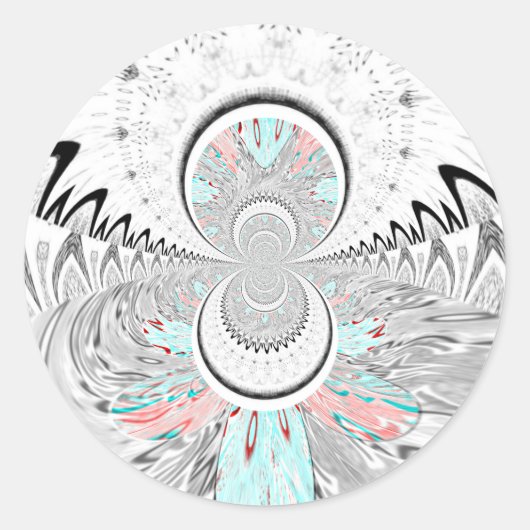 Sticker Rond Gris Kaleidoscope Art (Devant)
