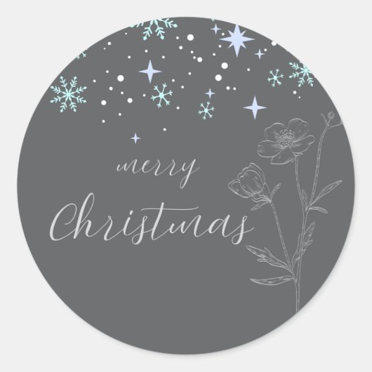 Sticker rond gris Noël (Devant)