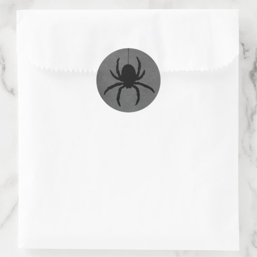 Sticker Rond Gris Noir Éffrayant Halloween Spider Favoriser Sti (Sac)
