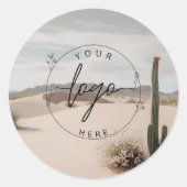 Sticker Rond Gris souris | Boho | Esthétique | Cactus (Devant)