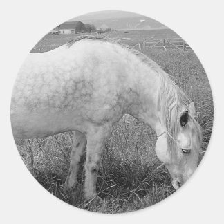 Sticker Rond Gris tacheté