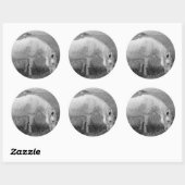 Sticker Rond Gris tacheté (Feuille)