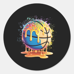 Sticker Rond Grisaille de glace éclaboussure peinture Sketll Dr