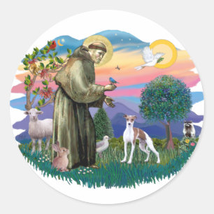 Sticker Rond Grise italienne (blanc-brun)