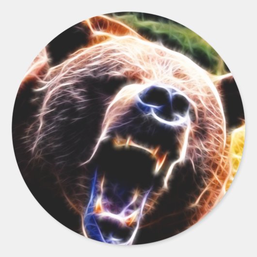 Sticker Rond Grizzly (Devant)