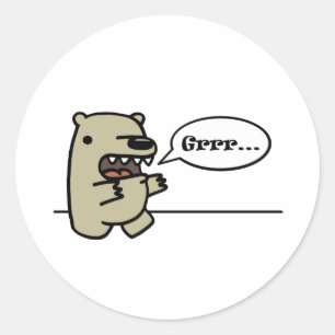 Sticker Rond Grizzly Bear