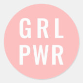 STICKER ROND GRL PWR ROSE (Devant)