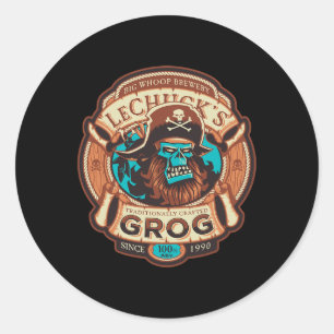 Sticker Rond Grog - Bière artisanale - Îles du singe 1