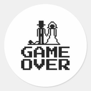 Sticker Rond Groom Bride jeu sur le Mariage de la fête de stade