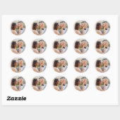 Sticker Rond Groom de mariée moderne Mariage photo simple (Feuille)