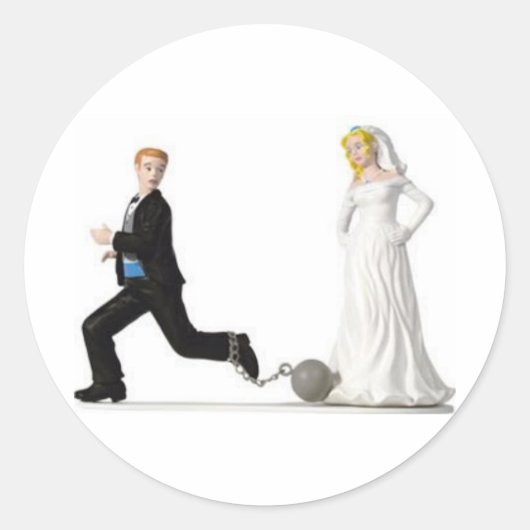 Sticker Rond Groom en cours à partir de la mariée (Devant)
