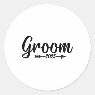 Sticker Rond Groom Est. fiançailles Mariage marié 2025