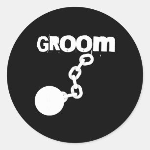 Sticker Rond Groom Funny Mariage Stag Party Bachelor