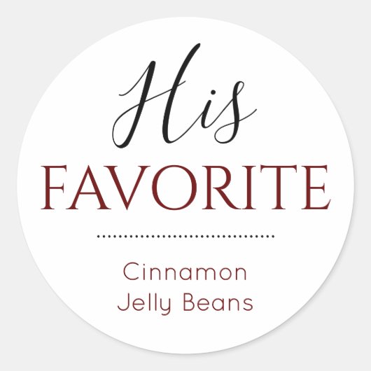 Sticker Rond Grooms Favorite Candy Bourgogne Mariage Favoriser (Devant)