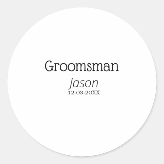 Sticker Rond groomsman bachelorette party ajouter nom moderne s (Devant)