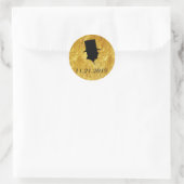 Sticker Rond Groomsmen Invitation Phoques d'or (Sac)