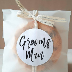 Sticker Rond Groomsmen Mariage de style de script