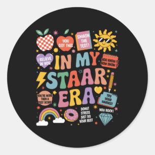 Sticker Rond Groovy Dans Mon Prof Star Era Rock Le Test Jour De