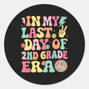 Sticker Rond Groovy lors de mon dernier jour de 2e année Dernie