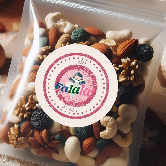 Sticker Rond Groovy Nutcracker Retro Pastel Christmas