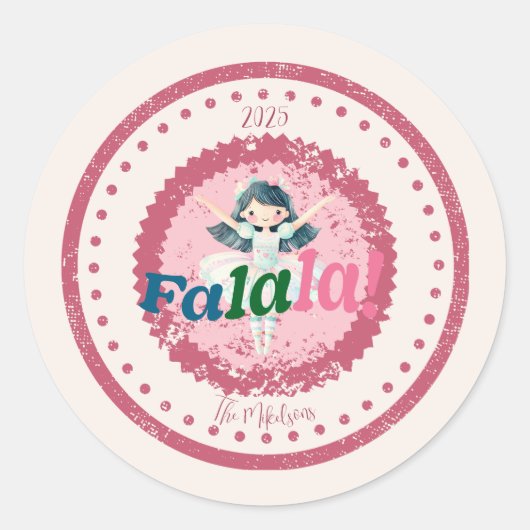 Sticker Rond Groovy Nutcracker Retro Pastel Christmas (Devant)