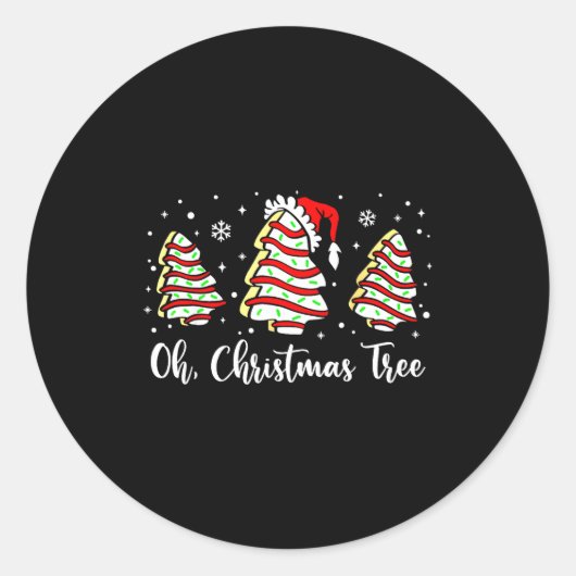 Sticker Rond Groovy Oh Christmas Tree Cakes Debbie Becky Jen Ca (Devant)
