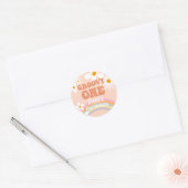 Sticker Rond Groovy One Daisy Retro Rainbow (Enveloppe)