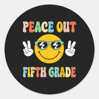 Sticker Rond Groovy Peace Out 5e année de cinquième remise des