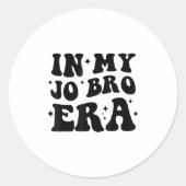 Sticker Rond Groovy Retro In My Jo Bro Era Funny Womens Mens  (Devant)