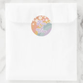 Sticker Rond Groovy Retro Rainbow Five est une ambiance (Sac)