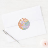 Sticker Rond Groovy Retro Rainbow Five est une ambiance (Enveloppe)