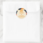 Sticker Rond Groovy Rétro Vague Boho 50e Anniversaire de Mariag (Sac)