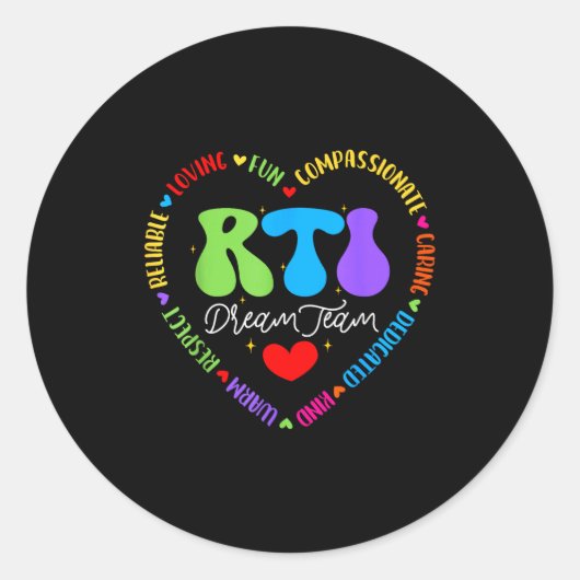 Sticker Rond Groovy Rti Dream Team T Resnse Intervention Squad  (Devant)