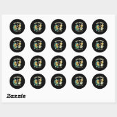 Sticker Rond Groovy Sick Seven 67 Funny Meme Sick 7 And Nurse 6 (Feuille)